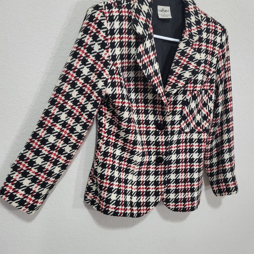 Hillard and Hanson Blazer Womens 6 Plaid Fitted Made in USA Casual Office Short - Picture 9 of 11